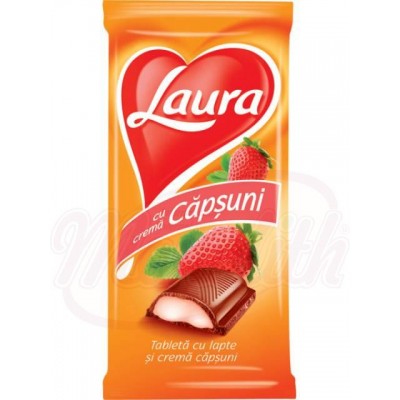 prodotti alimentari - Piastrella al cioccolato "LAURA" fragola