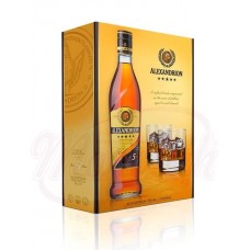 Cognac "Alexandrion" 5* 37.5% 0.7 L + 2 bicchieri