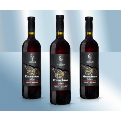 prodotti alimentari - Georgia vino rosso semidolce Khvanchkara 0,75L 12%